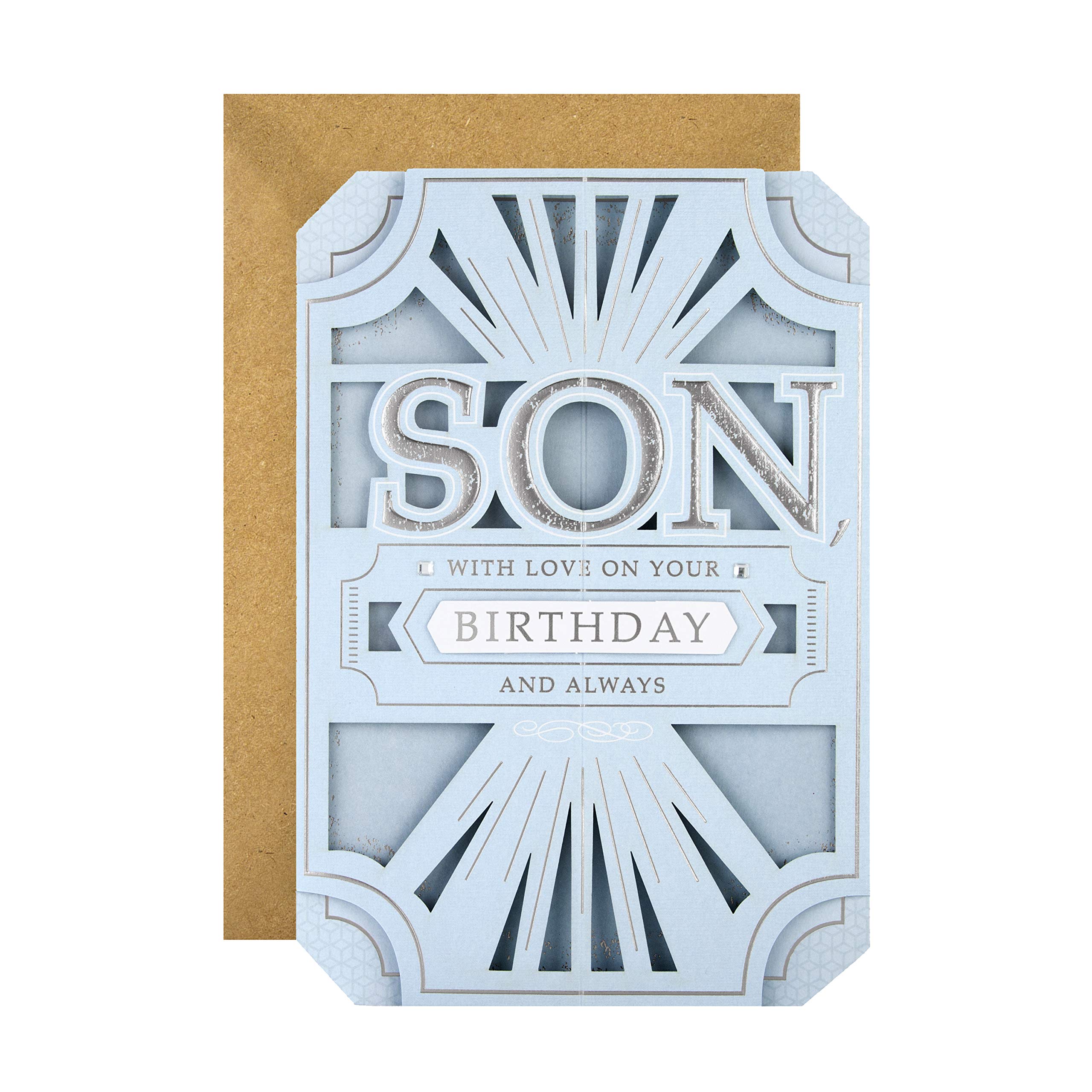 Birthday Card for Son - Classic Laser Cut 3D Design