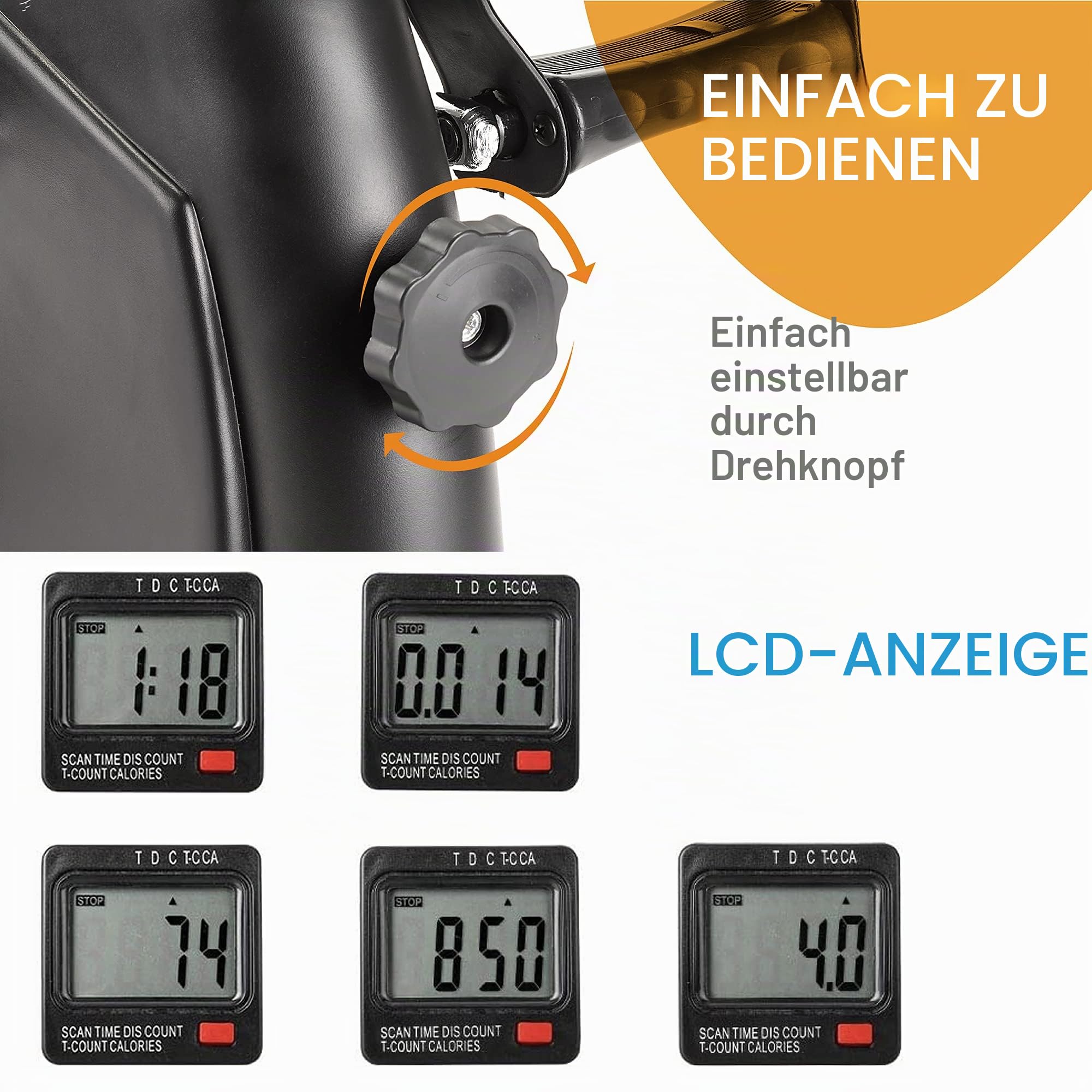Mini Heimtrainer, Pedaltrainer für Senioren - Armtrainer, Beintrainer, Fitnessgerät, Sportgeräte für Zuhause, Ergometer mit Einstellbarem Widerstand, Fahrradtrainer, Desk Bike, Pedale Heimtrainer