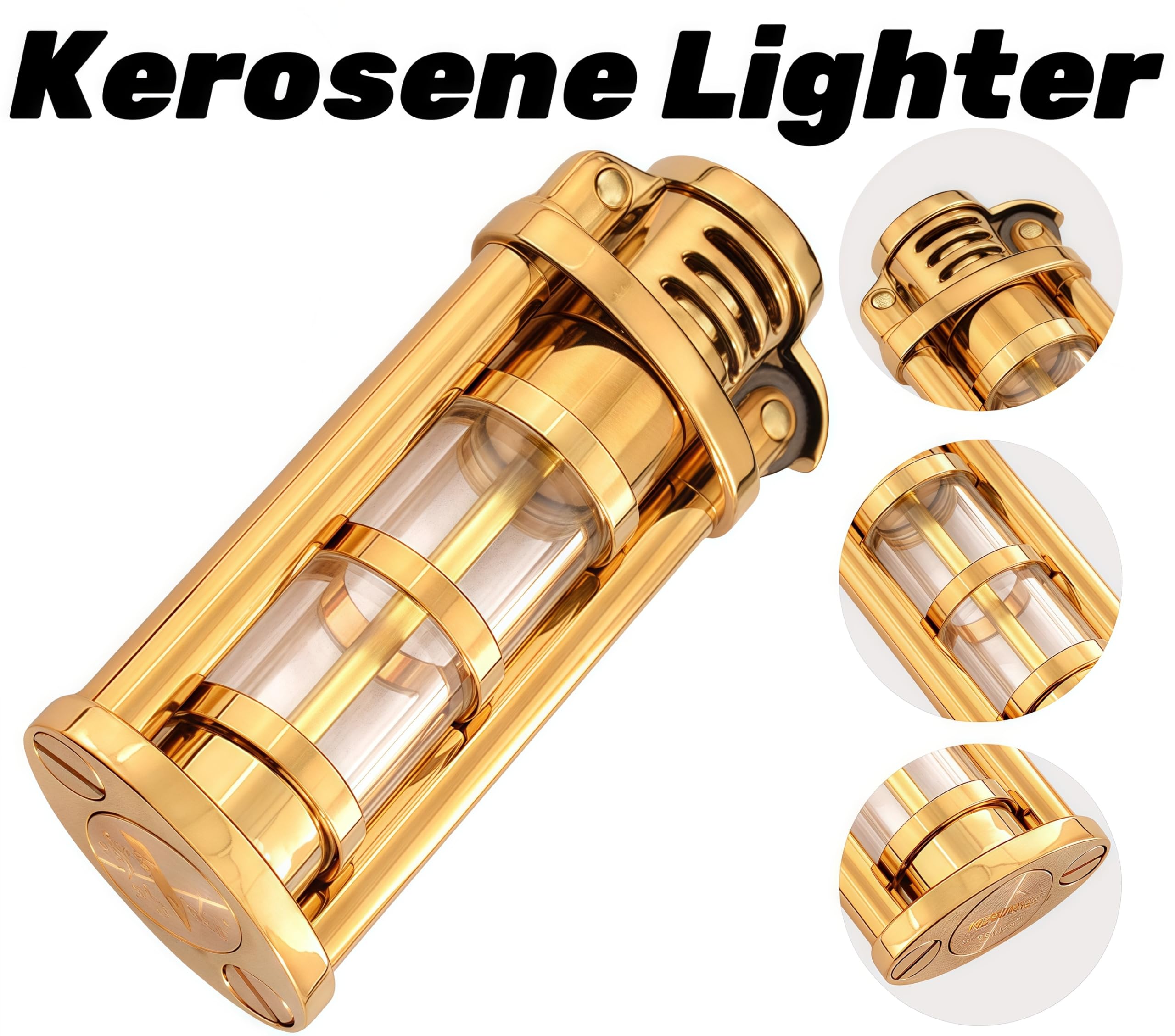 Briquet au kérosène, réutilisable, style tranchée, design vintage pour homme, parfait pour papa ou mari, idéal pour l'extérieur et le camping