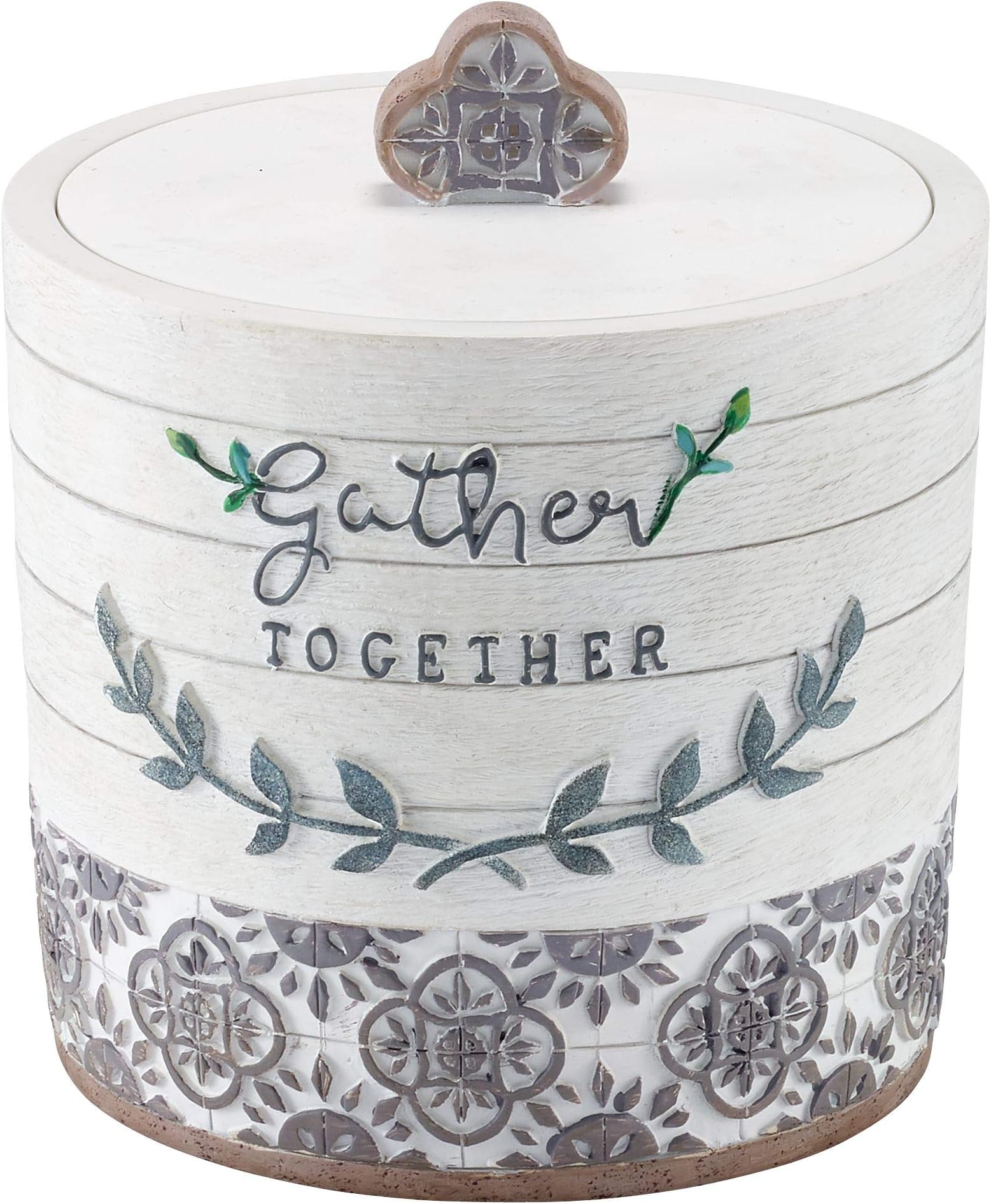 Covered Jar, Guest Bathroom Essentials, Chic Home Decor (Modern Farmhouse Collection)