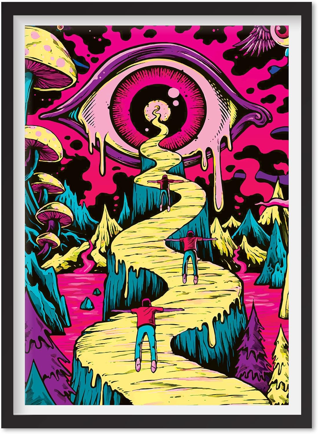 Trippy Eye Poster Blacklight Posters Trippy, Trippy Poster, Black