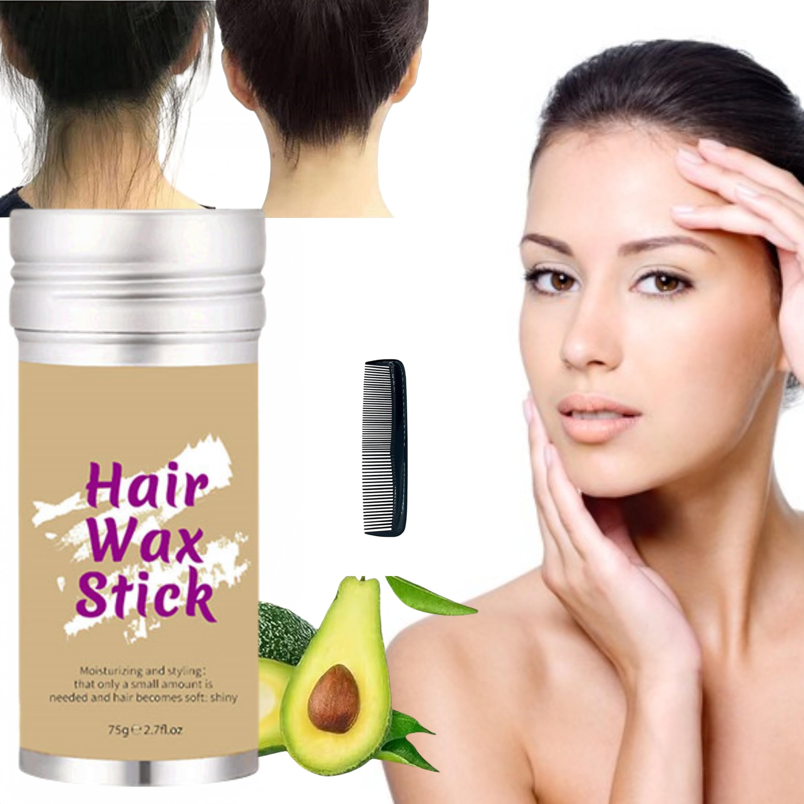 Bastone Cera Capelli,Stick per Finitura dei Capelli,Capelli Cera Stick,Gel Cera Capelli,Cera Stick Capelli Donna,Wax Stick per Capelli,Stick Cera per Styling,per Capelli Strumento per Styling Unisex