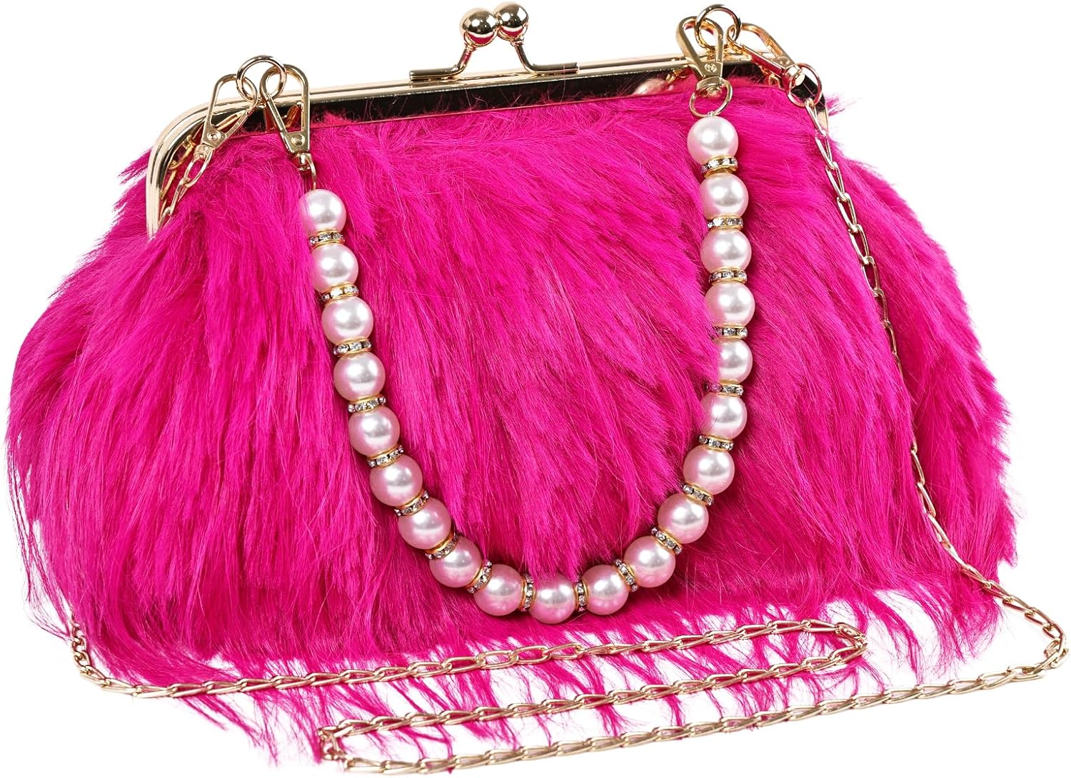 Women Clutch Purses,Fluffy Feather Evening Handbags for Wedding Party Banquet Prom Crossbody Bag