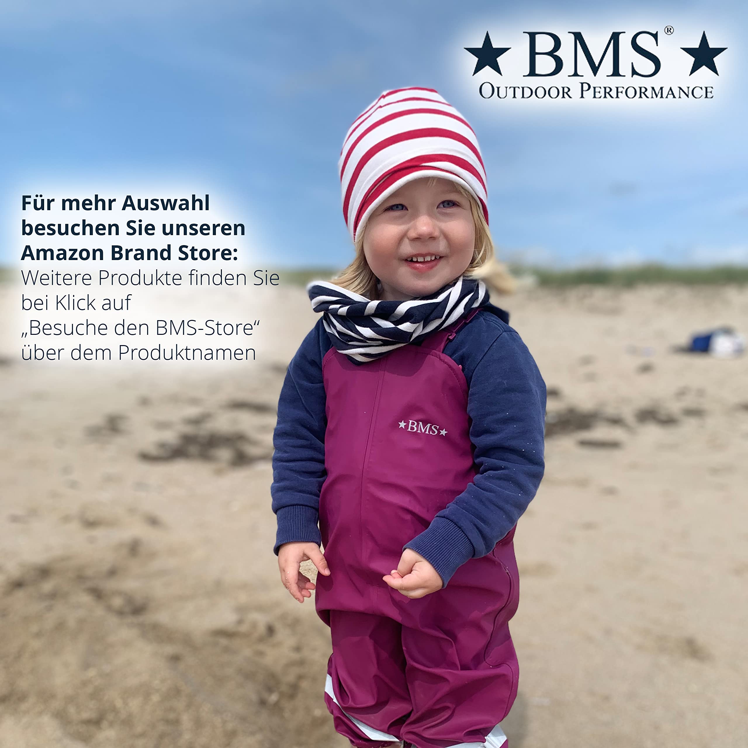 BMS® Regenhose für Kinder ohne Latz, 100% wasserdicht, Softskin, Oeko-Tex, strapazierfähig