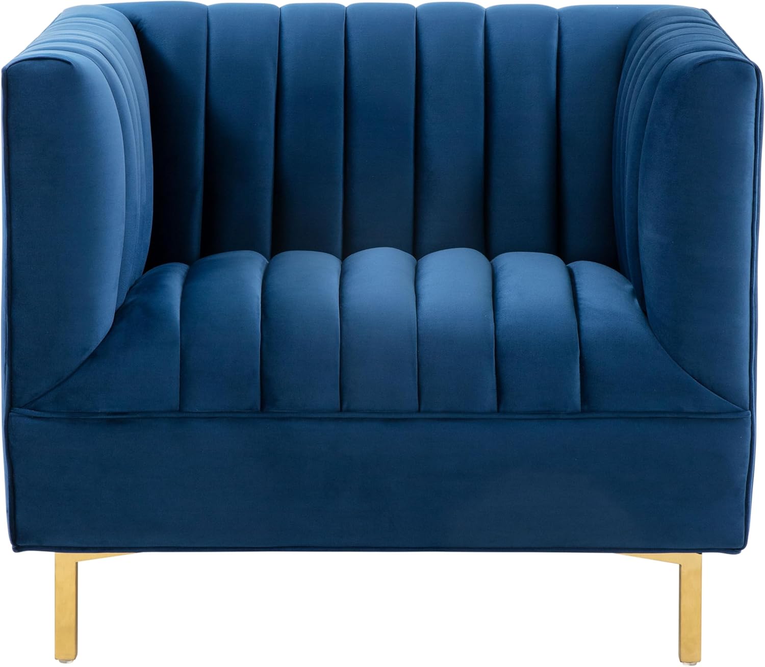 SAFAVIEH Couture Home Collection Doris Navy Velvet Upholstered Living Room Bedroom Office Club Chair SFV4763C