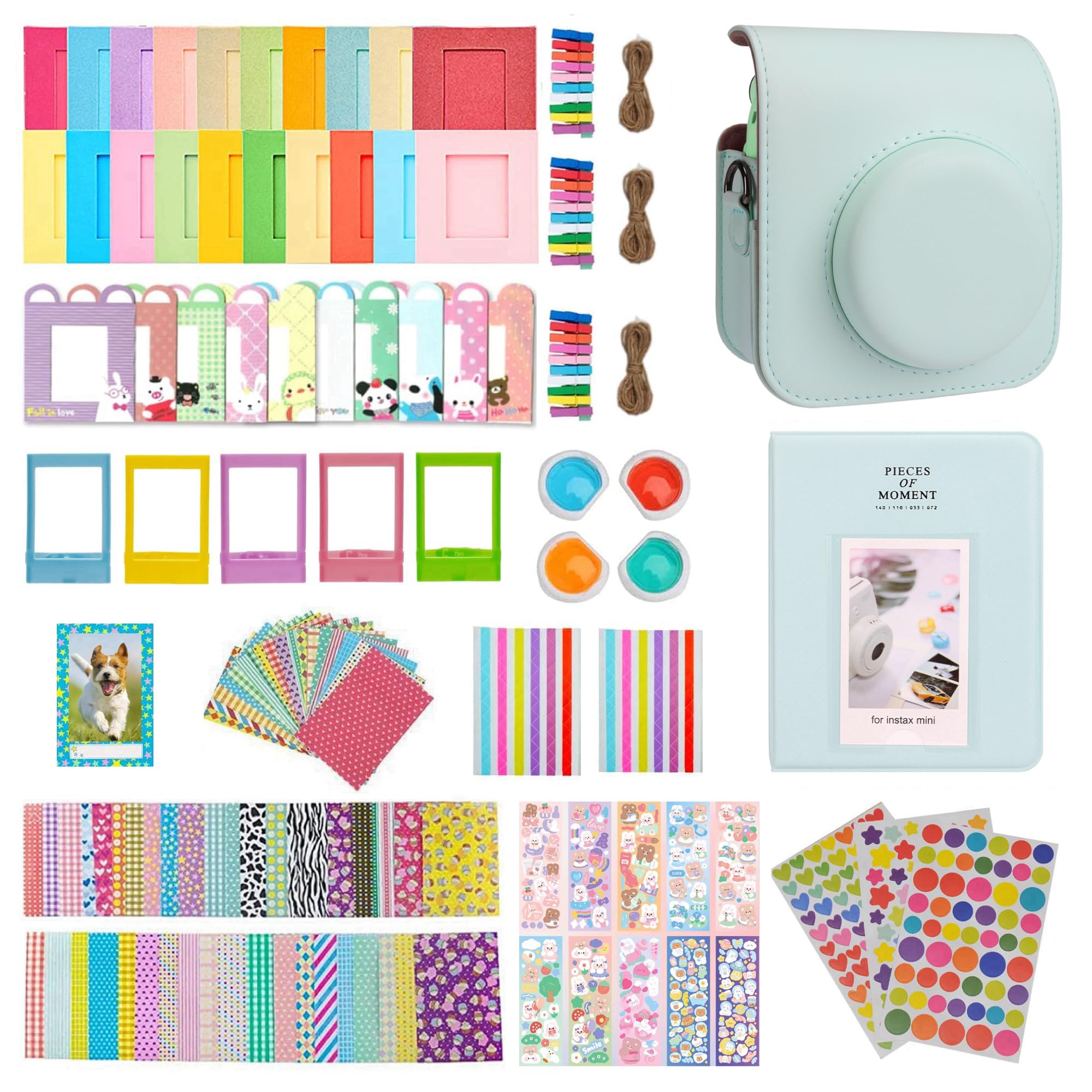 Accesorios para cámaras instantáneas Instax Mini 12, funda con 64 bolsillos álbum de fotos y filtro de color/marco