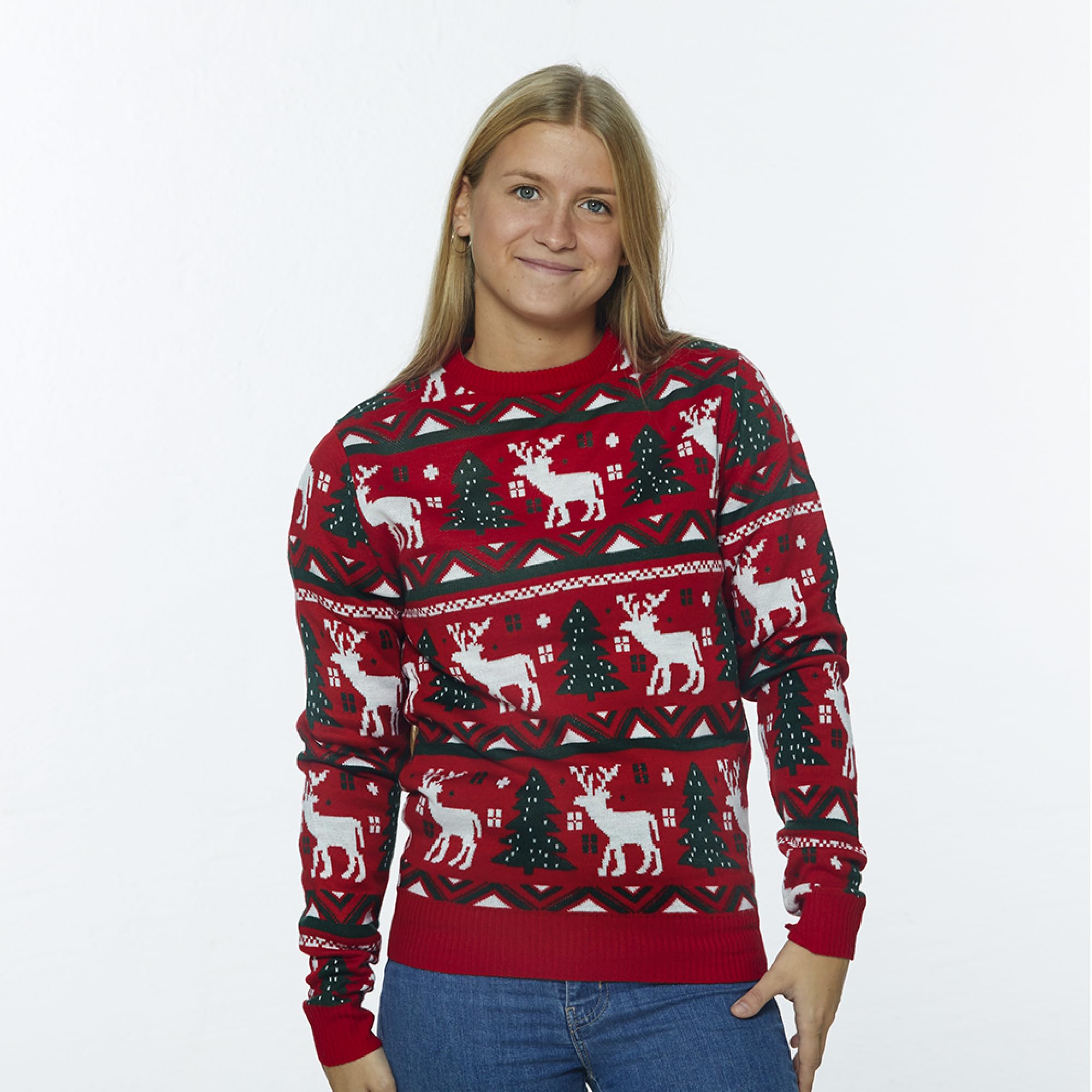 Weihnachtspullover Damen und Herren | Ugly Christmas Sweater | Unisex Hässliche Weihnachtspullover mit Rundhalsausschnit | Lustig Weihnachtspullover Familie Set