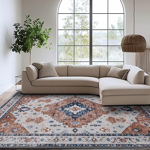 Alfombras de área para sala de estar, 5 x 7 pies, decoración del hogar, de felpa suave, lavable, para dormitorio, antideslizante, de alto tráfico,