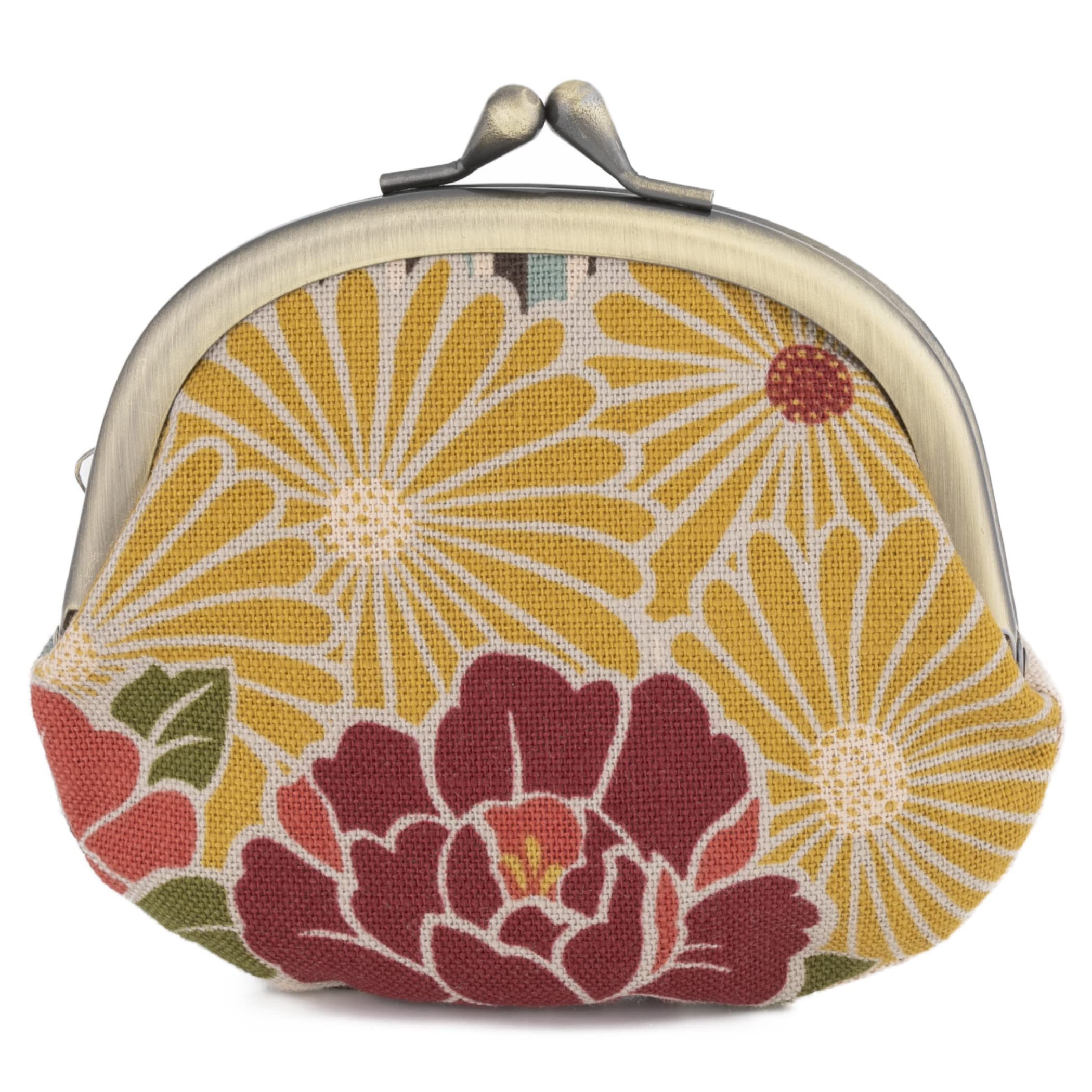 Noren Japanese Kiss Lock Coin Purse Double Pocket Gamaguchi 5.5x4.7in Japan