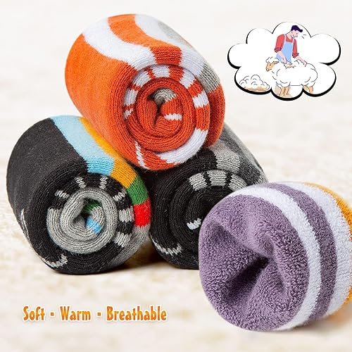 Miniatura 8 de YOVOHARI Calcetines de esquí para niños 2 pares3 pares de calcetines de nieve gruesos y cálidos para niños y niñas esquí snowboard