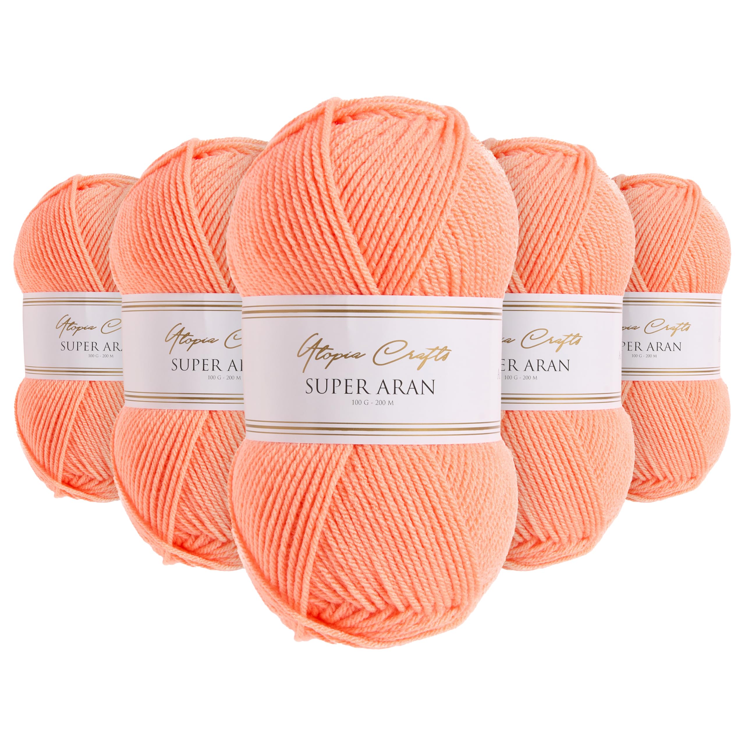 Utopia Crafts Super Aran Knitting and Crochet Yarn 5X 100g (Sunset Glow)