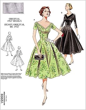 Amazon Vogue Patterns 50年代デザイン ヴィンテージヴォーグ ワンピースの型紙セット サイズ Us6 8 10 2903 型紙 パターン 通販