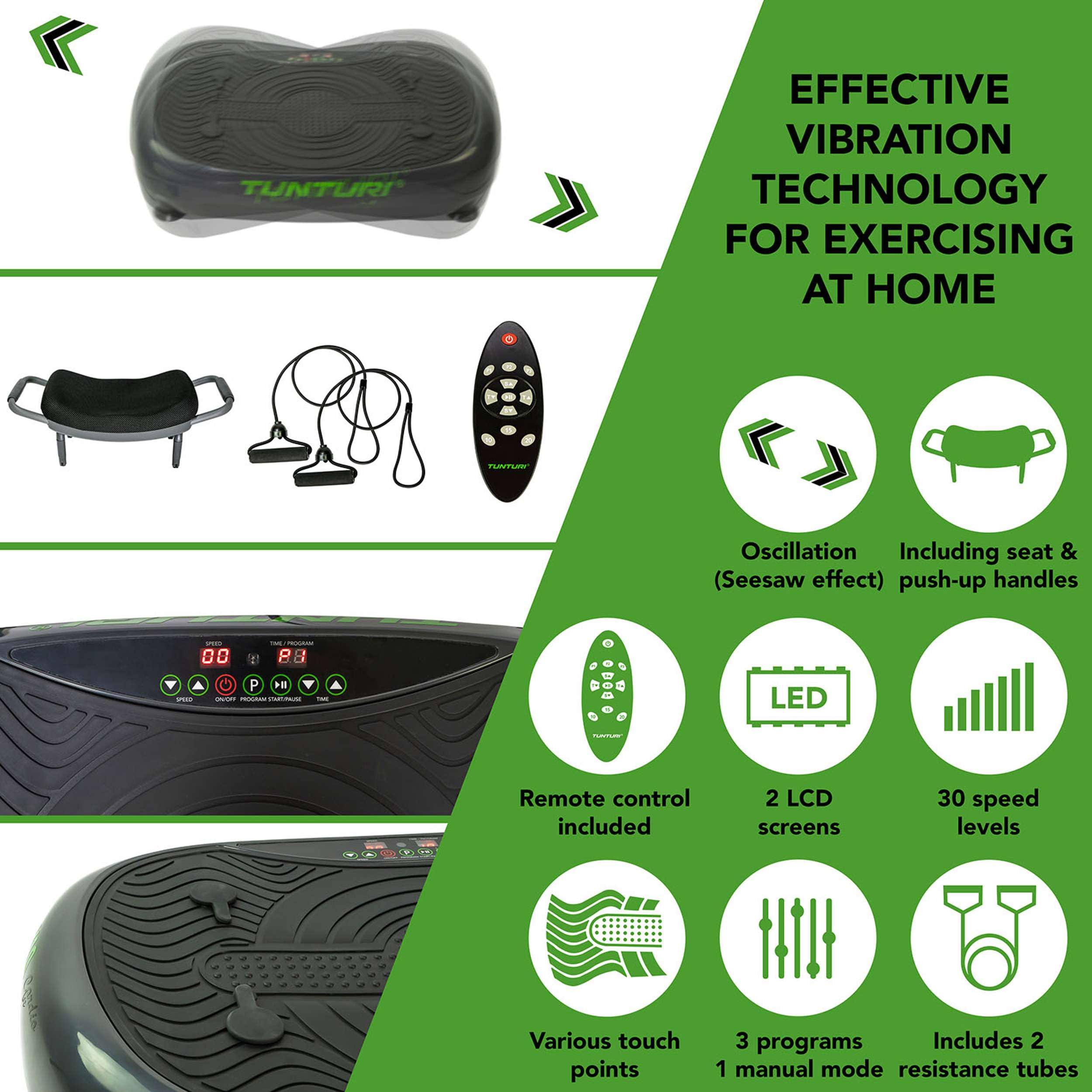 Tunturi Plate-forme vibrante Cardio Fit V10/V20 avec vibrations sous / ou vibrations