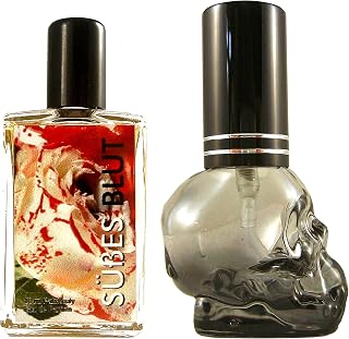 Teufelsküche Pachuli "Sweet Blood" + botella vacía Skull, Eau de Parfum unisex, perfume gótico, mini frasco de cristal, 10 ml, pachulí gótico