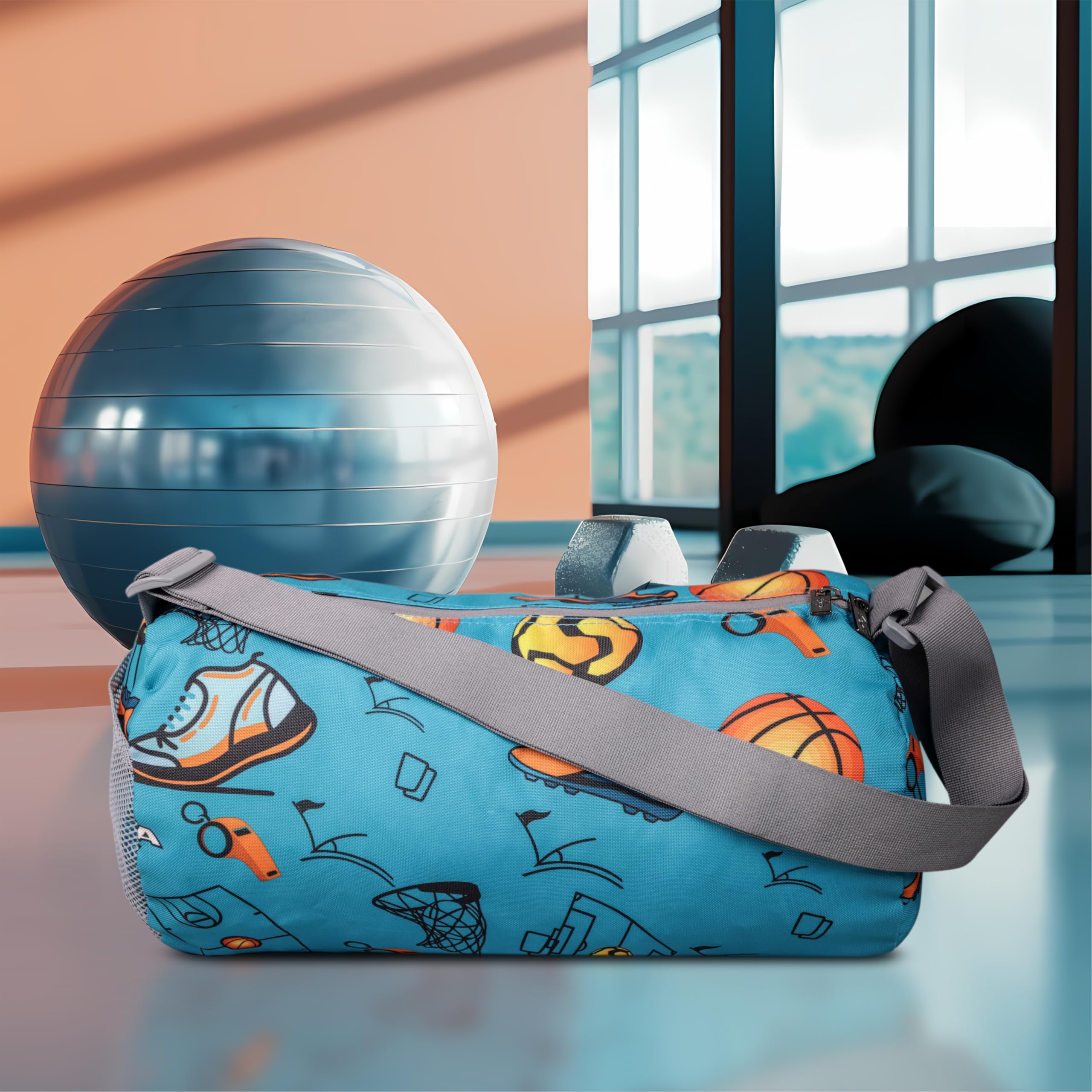 Multi-Coloured Gym Bag, 13 LTR Duffle Bag, Fitness & Sports Bag, Carry Gym Accessories, Unisex Gym Bag