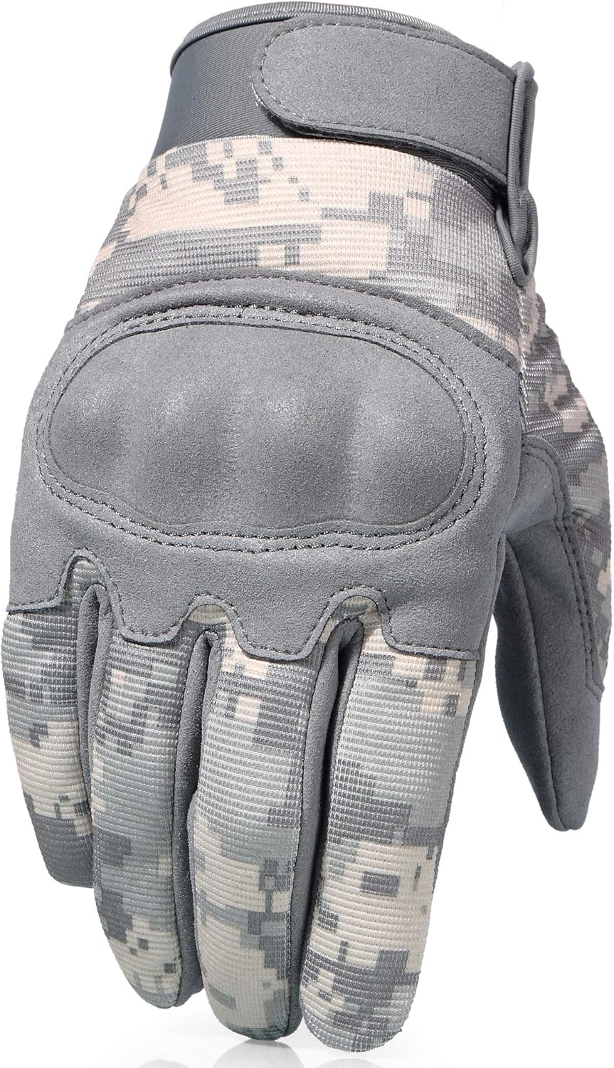 wtactful ACU Camouflage Tactical Gloves for Airsoft Paintball Hunting Work Driving Hiking Climbing Camping Mechanic Cycling Motorbike Bike Touch Screen Full Finger Gloves Men Women Size Medium : Sports & Outdoors