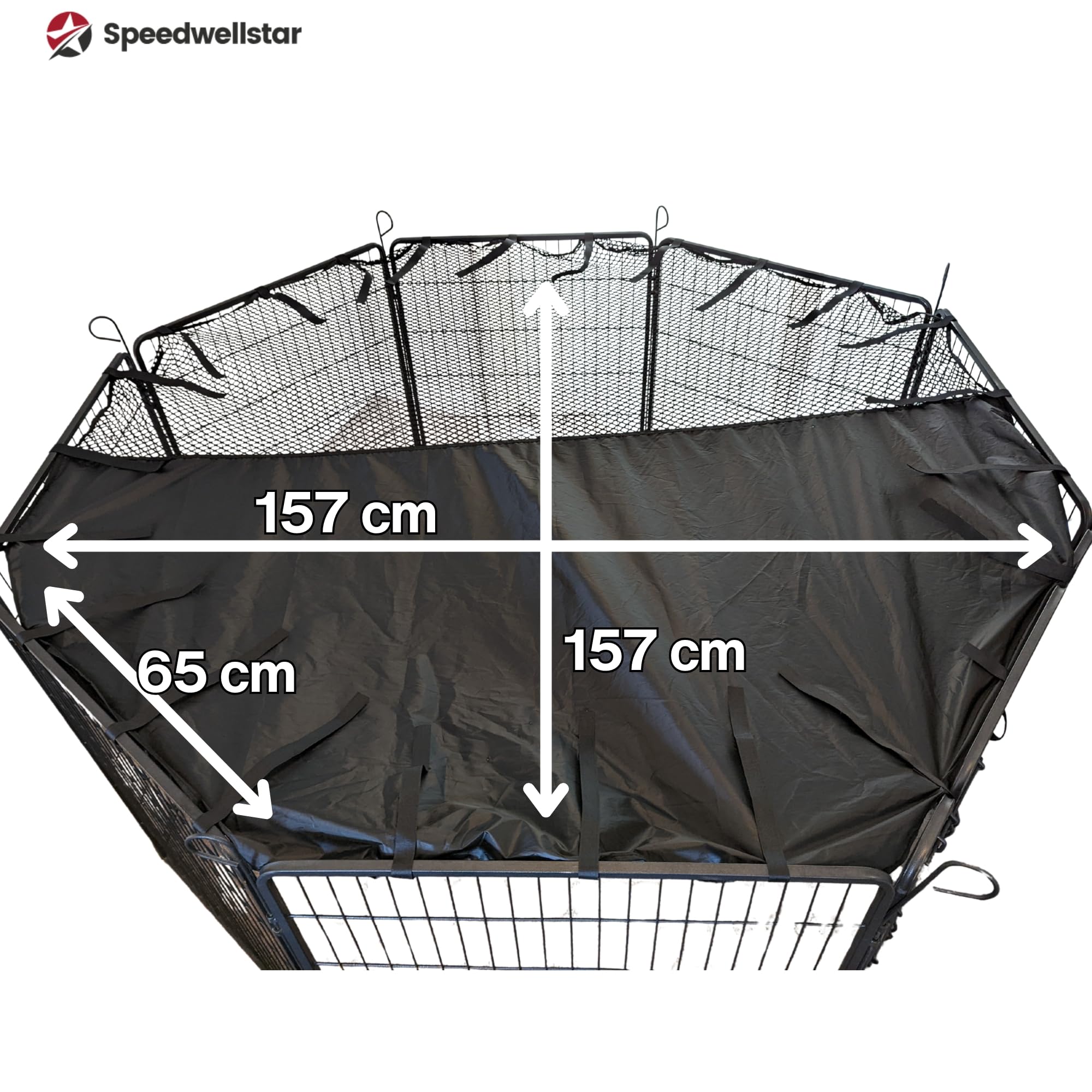 SpeedwellStar - Haustier Stift Abdeckung Sonne Schatten Spielen Hund Käfig Groß Abdeckung 8 Seite Sonnenschutz für Licht Haustiergehege Hundekäfig Universal. Käfig Nicht im Lieferumfang