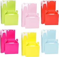 BELLE VOUS Pack of 24 Colourful Gift Boxes 14 x 6 x 11 cm – Gift Box with Lid for Wedding Favors, Parties, Food and Birthdays