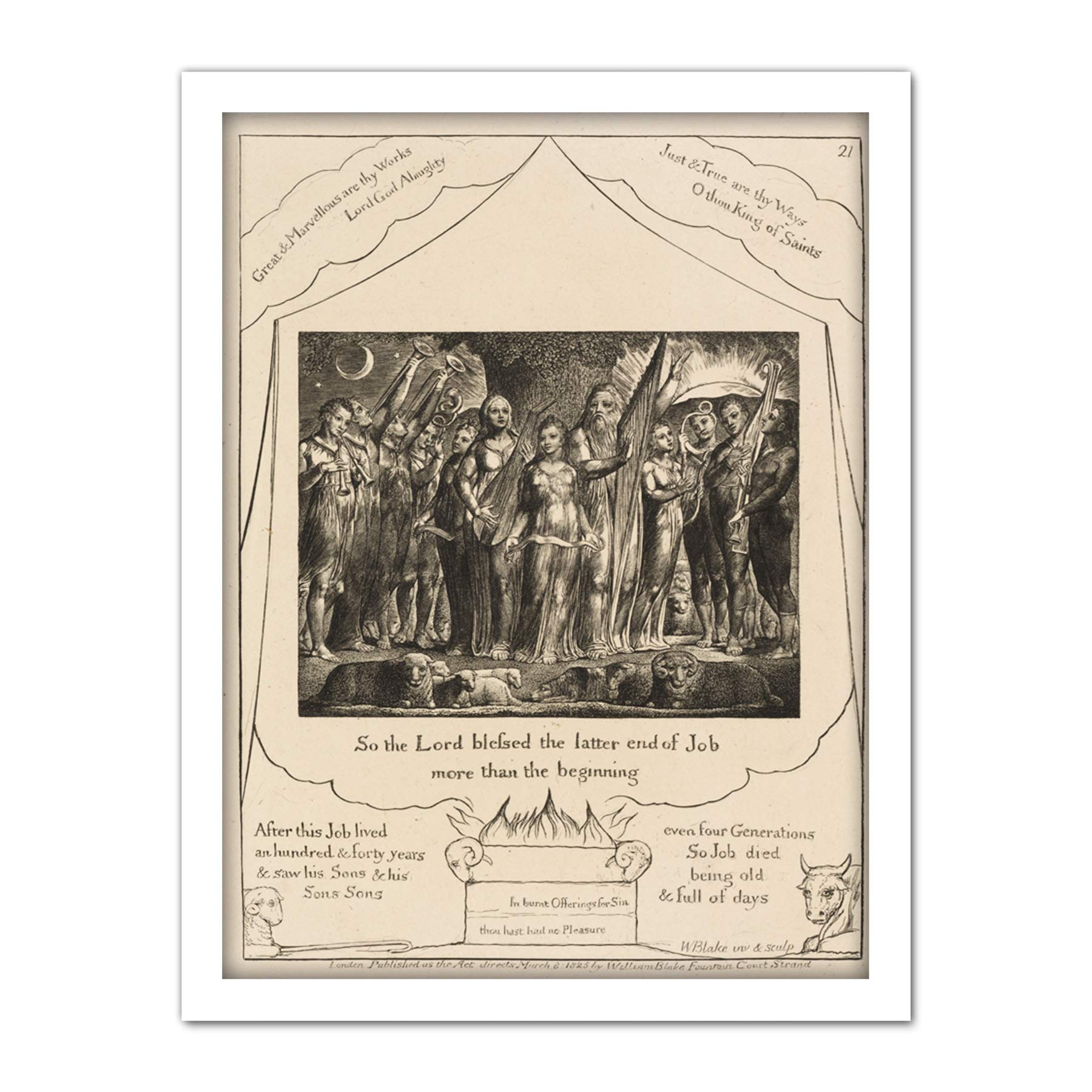 Artery8 Blake Job And His Wife Restored To Prosperity 1825 Painting Artwork Framed Wall Art Print 18X24 Inch