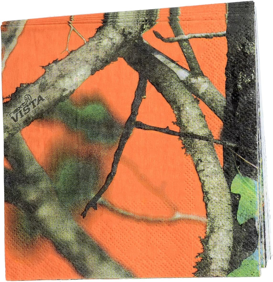 Club Pack Next Camo Orange Printed Beverage Size Paper Napkins Box of 192
