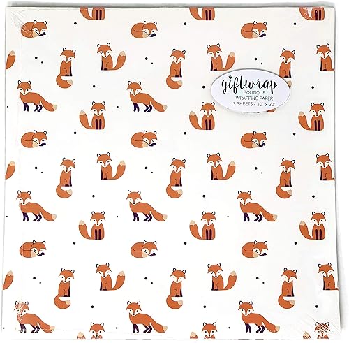 Miniatura 5 de Fox Woodland - Papel de regalo (3 hojas) doblado plano de 30 x 20 in
