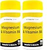 Vitamin Store Magnesium & Vitamin B6 Food Supplement, Vegan Friendly, 90 Tablets per Tub, Pack of 2, 6 Months Supply