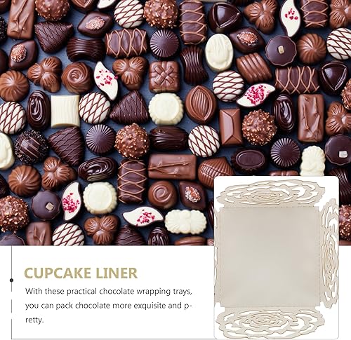 Miniatura 8 de Gadpiparty 50 envoltorios de trufas doradas elegantes tazas de chocolate para bodas, despedidas de soltera, cumpleaños y recuerdos de fiesta, forros