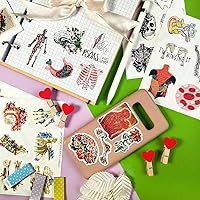 Vista 8 de BulbaCraft 100 piezas de adhesivos de anatomía, calcomanías de anatomía humana, adhesivos de partes del cuerpo, regalos para mujeres y hombres