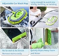 Vista 7 de Ultimate RV/Truck - Kit de cepillo de lavado de 68 pulgadas con poste de aluminio ajustable con manguera de flujo, cerdas suaves con escobilla