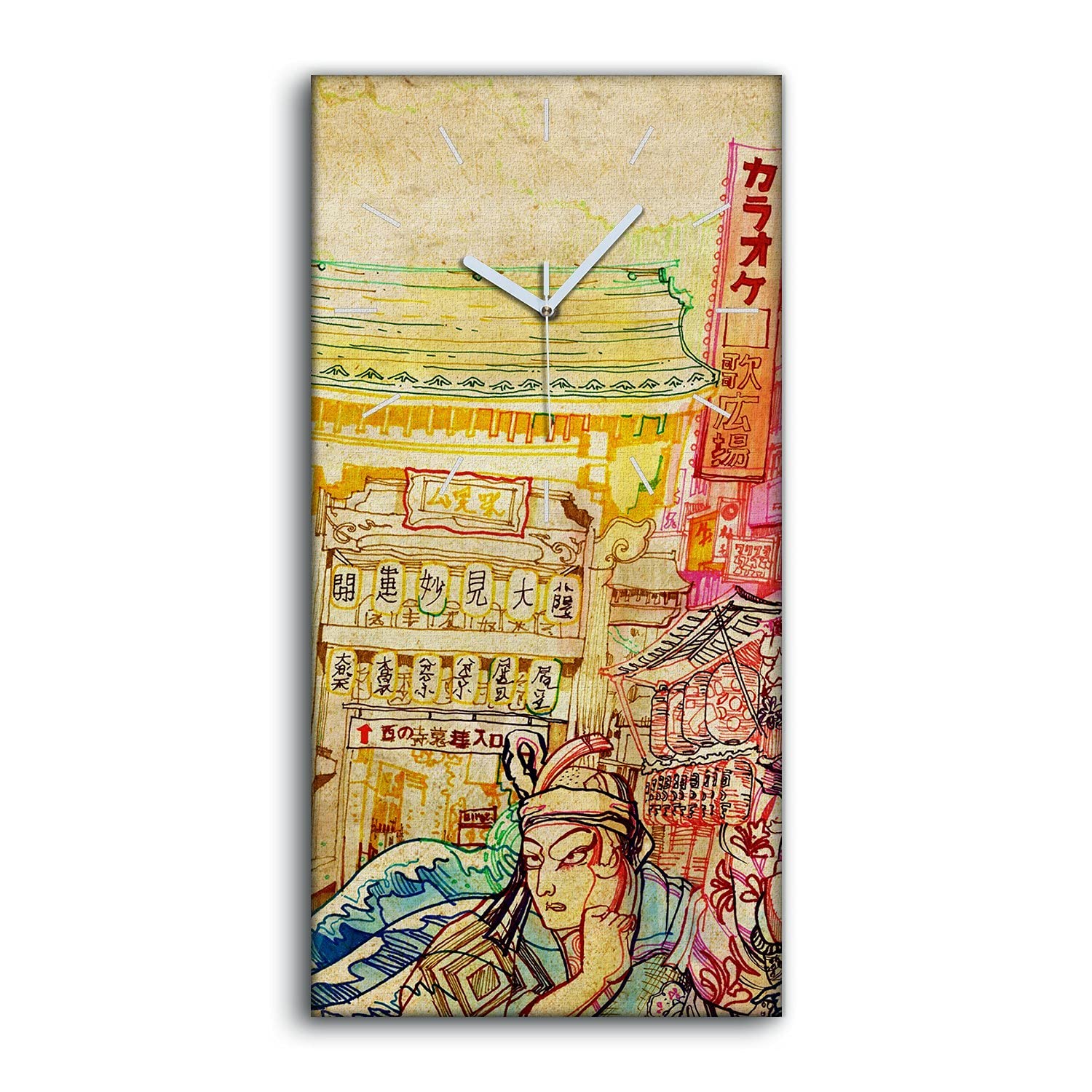 Ne Pas Tic Tac Horloge Silencieuse Toile 30x60cm Finie la Nuisance Sonore