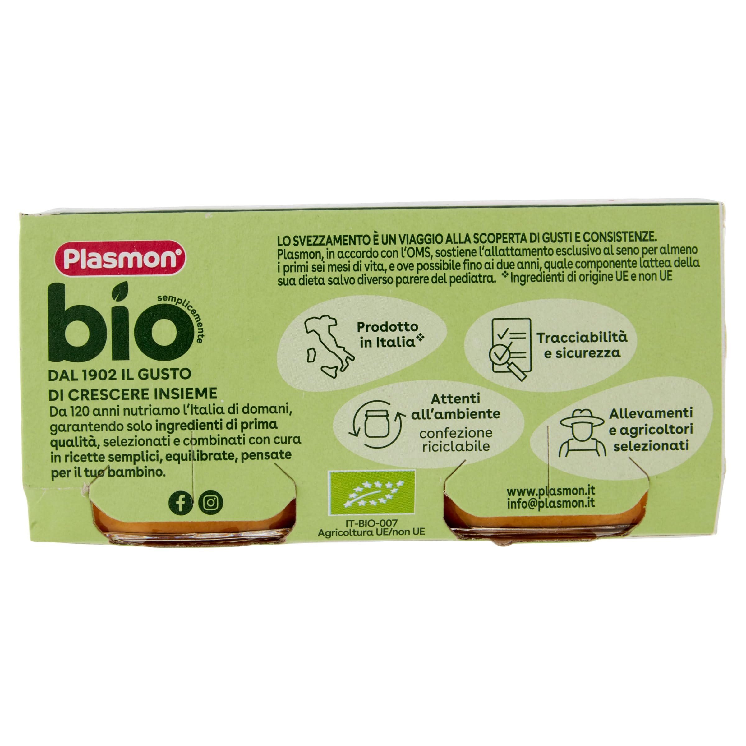 Plasmon BIO Omogeneizzato Manzo 2X80g (12 Confezioni)