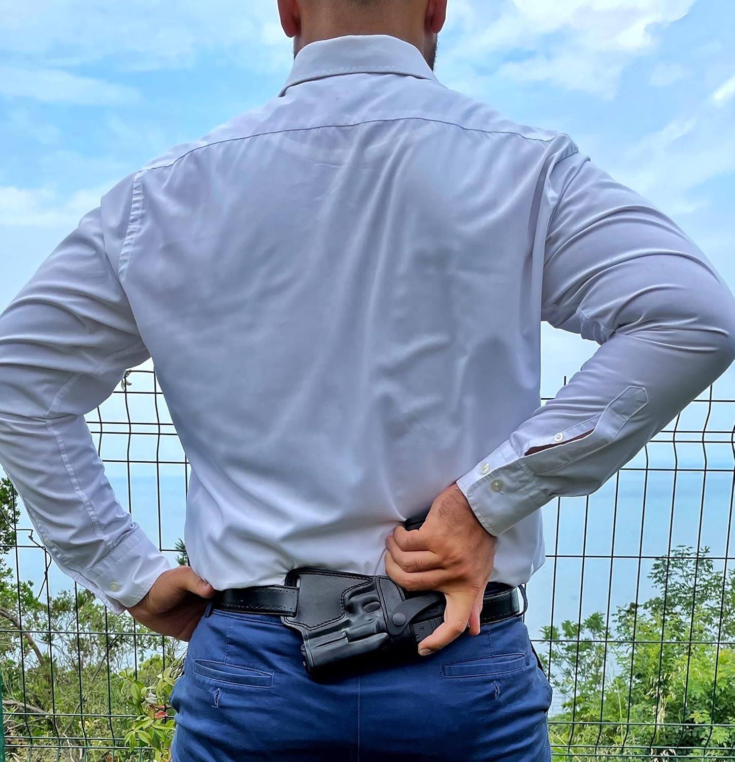 Ottoza Handmade Leather Gun Holster Compatible with Glock (17/19/19X/23) Right Handed Glock 19 Holster Sob - Glock 19X Holster Sob - Glock 17 Holster Sob - Glock 23 Holster Sob Black No:417