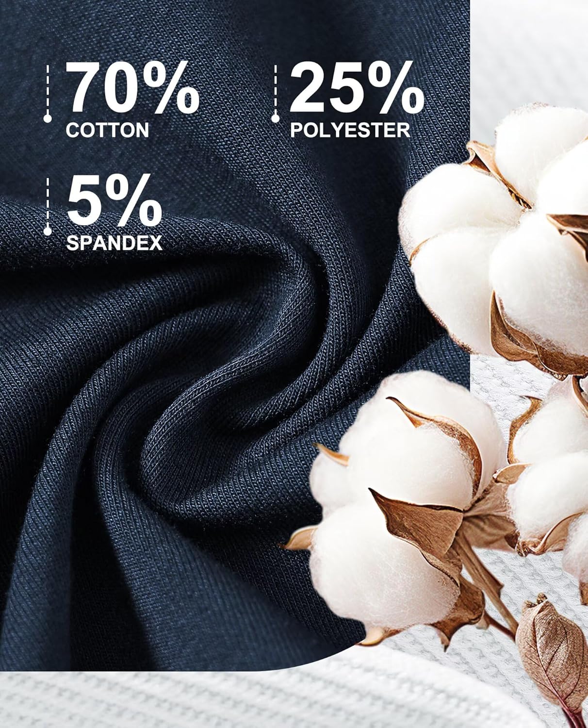 Yundobop Men's Casual 7" Inseam Shorts Cotton Drawstring Zipper Pockets Elastic Waist Summer Sweat Shorts - Image 5