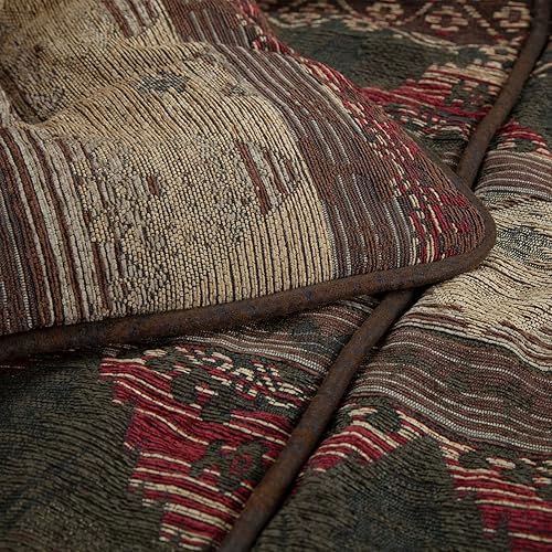 Miniatura 7 de Paseo Road by HiEnd Accents Sierra Western Bedding Juego de edredón de 7 piezas, ropa de cama Queen de gamuza sintética, ropa de cama jacquard