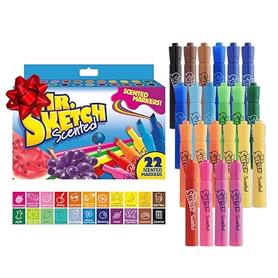Mr. Sketch Scented Markers, Chisel Tip, Assorted Colors 22 Count - Fun for Kids, Spark Creativity, Holiday Gift, Stocking Stuffer