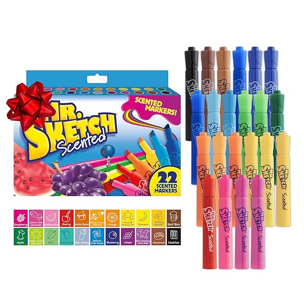 Mr. Sketch Scented Markers, Chisel Tip, Assorted Colors 22 Count - Fun for Kids, Spark Creativity, Holiday Gift, Stocking Stuffer