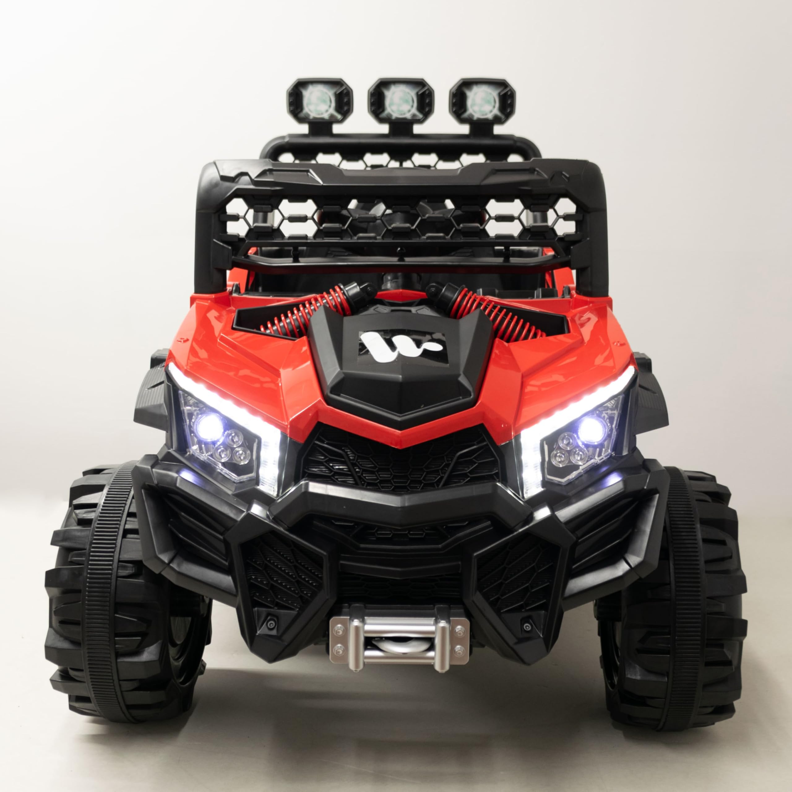 WITIT Auto Automobile ELETTRICA Radiocomandata ATV off-Road per Bambino Bambina Bambini XSD-1265 12V 4,5Ah Blu o Rossa 2 Motori, Bluetooth, USB, LED, Telecomando, carico Max 30 kg (Rosso)