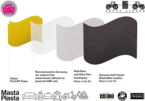 Miniatura 9 de MastaPlasta Cinta de reparación de cuero autoadhesiva original, color gris claro, 60 x 4 pulgadas (59.1 x 3.9 in). Reparación instantánea de