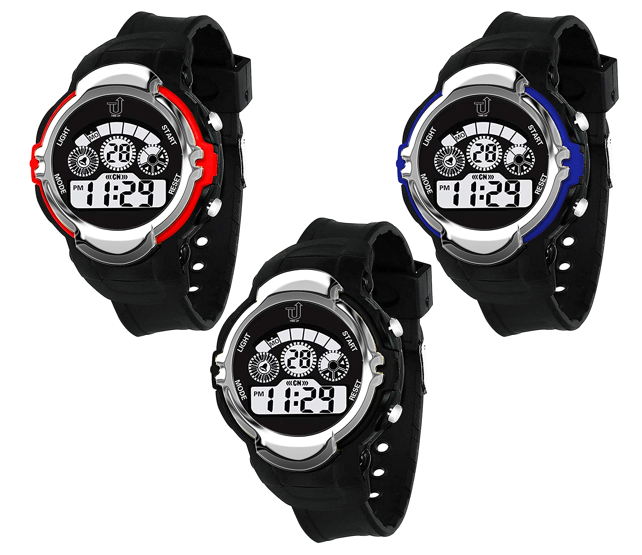 Time Up Digital Dial Water-Proof & Night Light Big Dial 3 Watches Combo for Kids (5-13 Years)-TYS-1811T-B (Black-Red-Navy) (B09C2CWQT4) Amazon Price History, Amazon Price Tracker