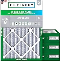 Vista 61 de Filterbuy - Filtros de aire de repuesto MERV 8, protección contra el polvo, plisados, para caldera y sistema HVAC, 16 x 25 x 1 pulgadas, paquete