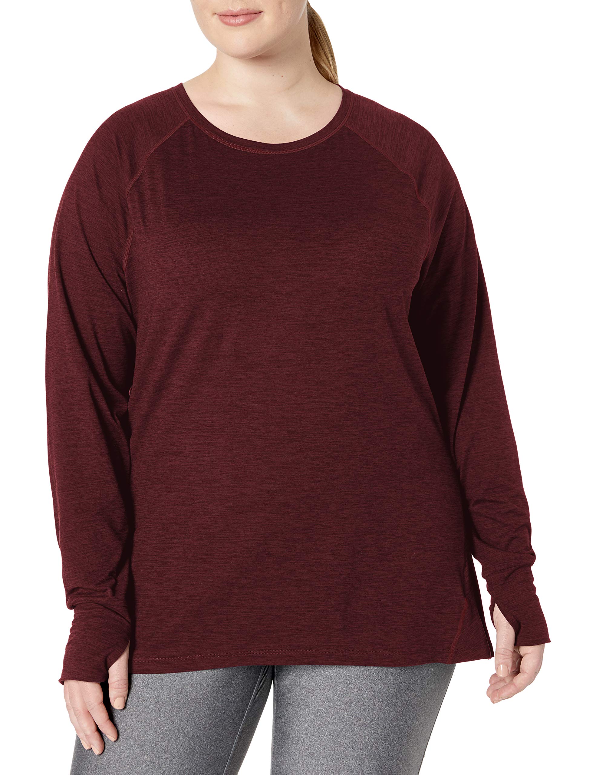 Amazon Essentials Maglia Girocollo a Maniche Lunghe Elasticizzata Tecnica Spazzolata (Taglie Forti Disponibili) Donna