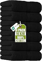 Utopia Towels 6 Pack Premium Black Hand Towels - 16x28 Inch 100% Ring Spun Cotton, Ultra Soft 600GSM Absorbent for Bathroom, Gym, Spa