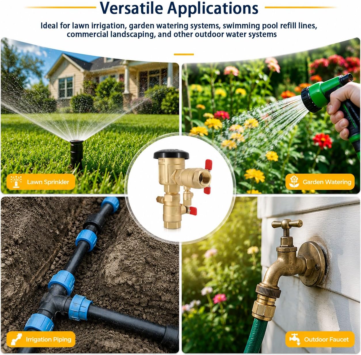 1" 720A Pressure Vacuum Breaker Assembly | 1-720A Brass Backflow Preventer for Irrigation & Outdoor Waterhealth Systems