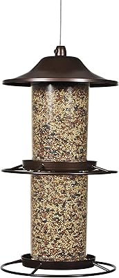 Perky-Pet 325SCOMBO-1SR Large 2-Tier Outdoor Panorama Wild Bird Feeder with Hanging Hook - 4.5 lb Seed Capacity