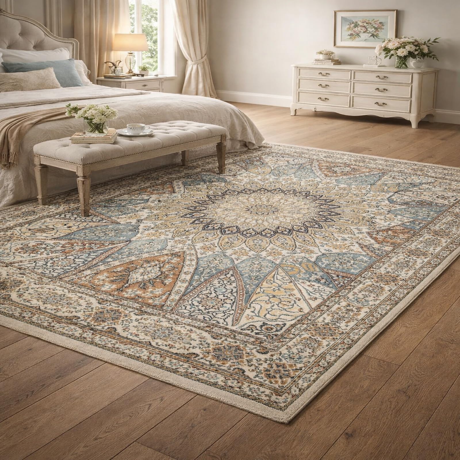 Tapis de décoration à motifs floraux vintage 120 x 200 cm tapis de salon haut de gamme