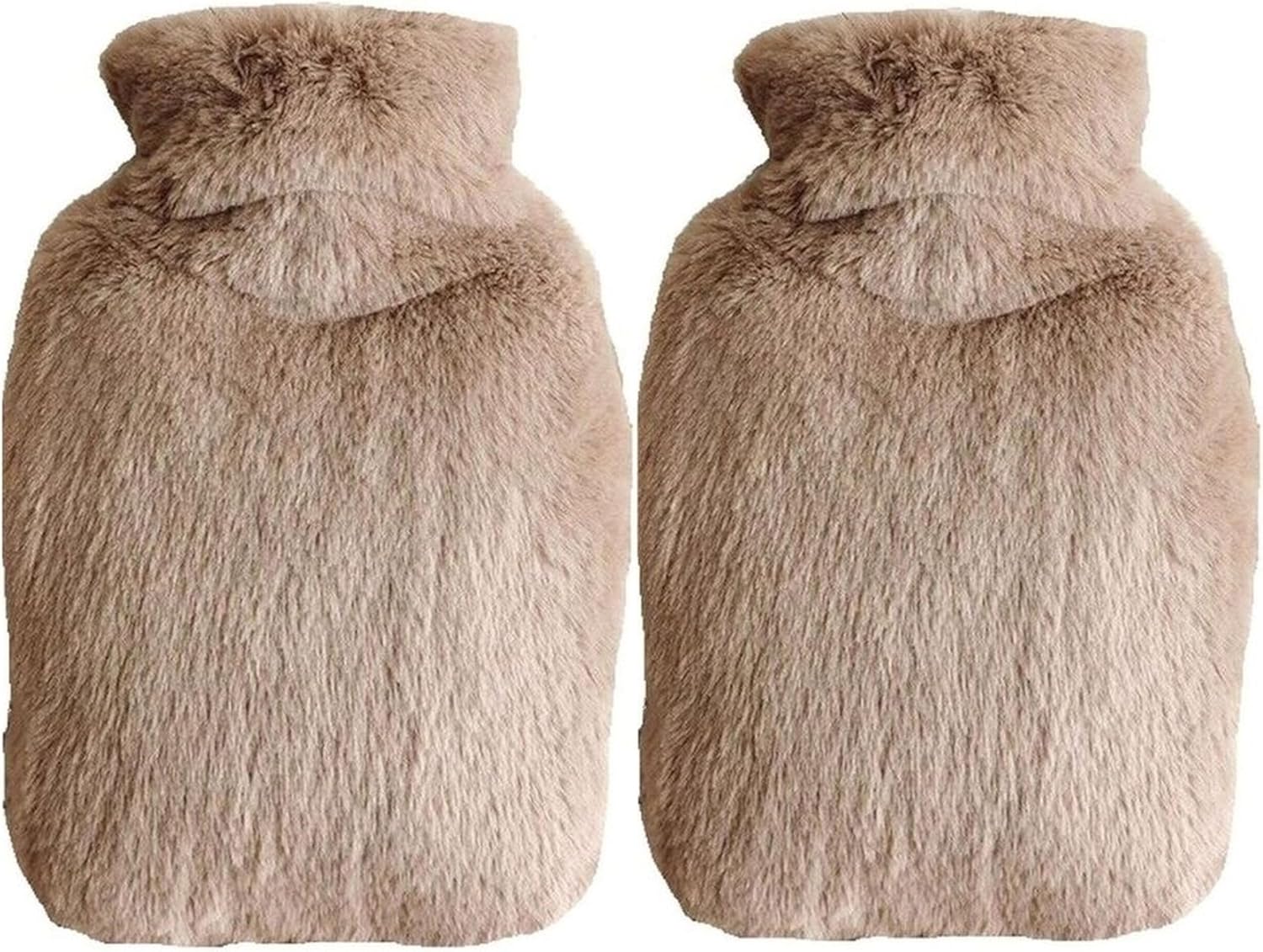 SICAK SU TORBASI 2 ADET,YAN CEPLİ BEJ PELUŞ TERMOFOR 27x17x2cm 750ml