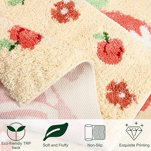 Miniatura 3 de Timgle Peachy Clean - Alfombra de baño de color durazno, antideslizante, suave, absorbente de agua, bonita, alfombra de baño estética, bonita