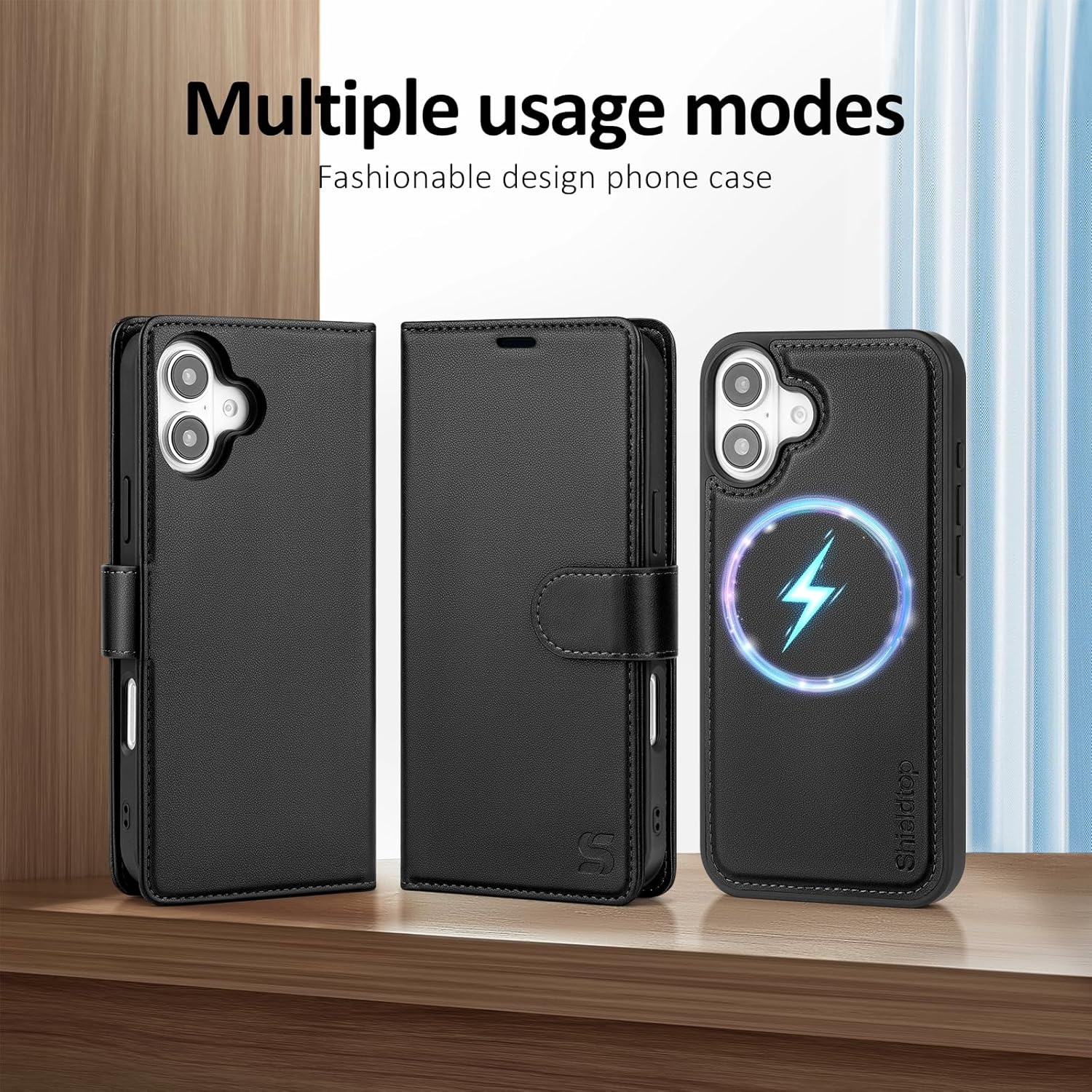 Compatible with Magsafe Magnetic 2 in 1 Detachable iPhone 17 Wallet Case with Card Holder Credit Slots Men Women,PU Leather RFID Blocking Flip Kickstand for Apple 17 6.3",Black - Image 6