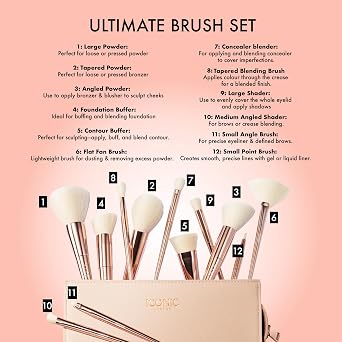 ICONIC LONDON Ultimate Brush Set | 12 Piece Makeup Brush Set