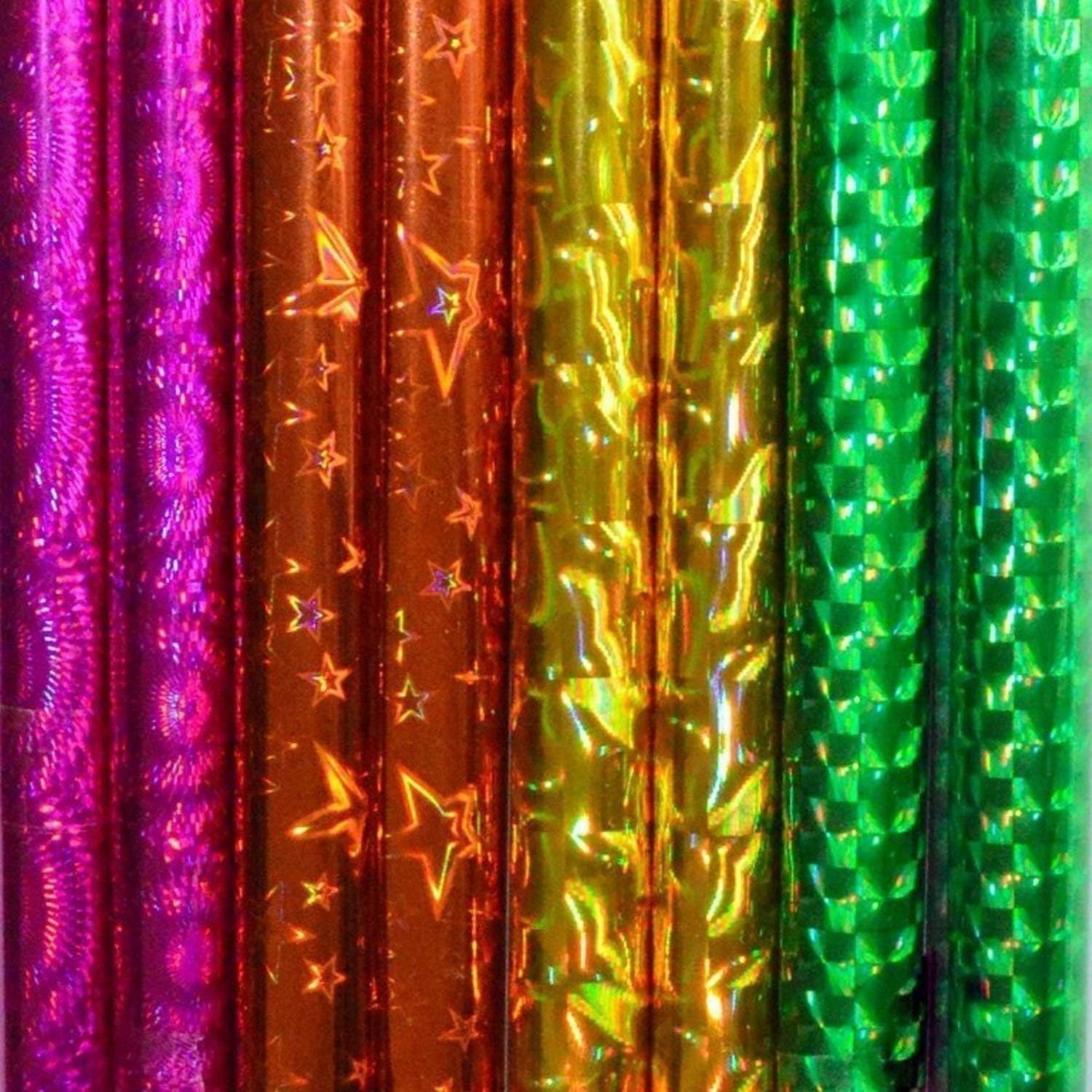 PLANET 007 Set of 6 Multicolor Cellophane Wrap Rolls for Gift Baskets Arts & Crafts Wrapping & Decoration : Health & Household